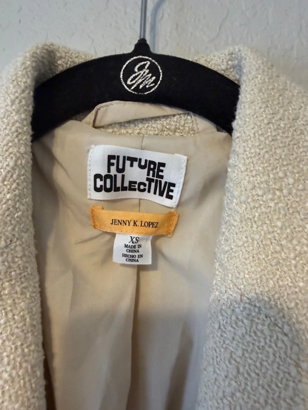 Future Collective x Jenny K Ivory Single-Button Textured Blazer - Picture 4 of 5